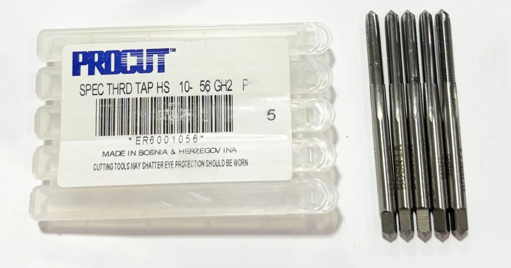 ProCut 10-56 HSS Hand Tap 4 Flute Special Thread Plug Tap 5 Pack