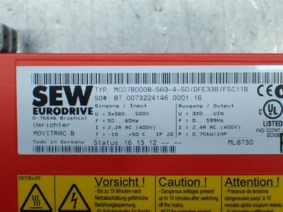 New | in-Stock SEW EURODRIVE MC07B00085A34SO Servo Drives | HGR 24 #744314