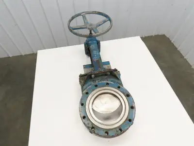 Dezurik 10" Knife Gate Valve 90 degree Crank Rising Stem **BAD SEAL**