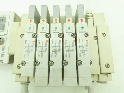 SMC SV Series 6-Station Manifold w/EX600 Serial Interface 24VDC Solenoid Valves