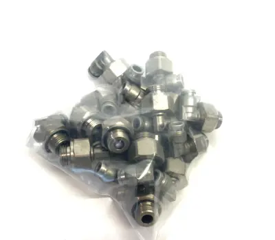 USED SMC METAL MALE ELBOW SWIVEL FITTING 6MM OD TUBE