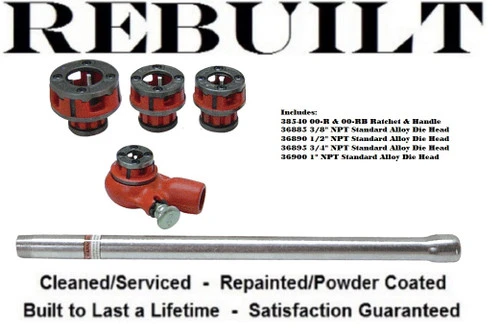 Ridgid 36355 00-R Pipe Threader Set, 3/8 - 1 inch NPT, Carry Case Not Included [Refurbished]