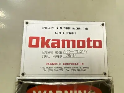 20" X 40" OKAMOTO MODEL #ACC-20-40EX CNC HORIZONTAL SURFACE GRINDER: STOCK #20992