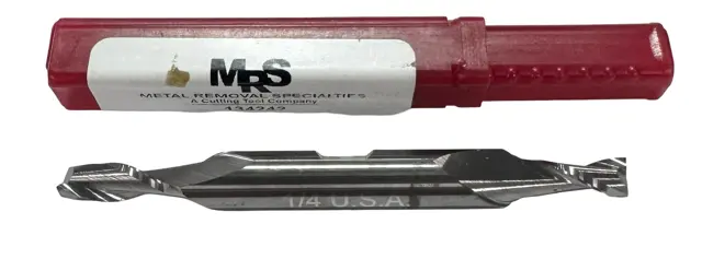 Metal Removal 1/4" Carbide Double End Mill 2 Flute USA Made