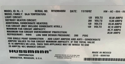 129-0083 Hussmann RL-3 Remote 3 Door Freezer