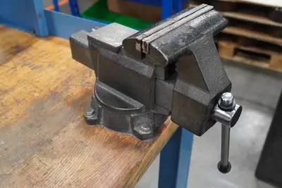 Industrial Workstation with Bench Vise and Built-In Tool Box