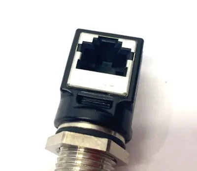 New | in-Stock HARTING Panel Feed-Through Adapter M12-RJ45 Right Angled Disconnects Michigan US | Maverick Industrial Sales #1392938