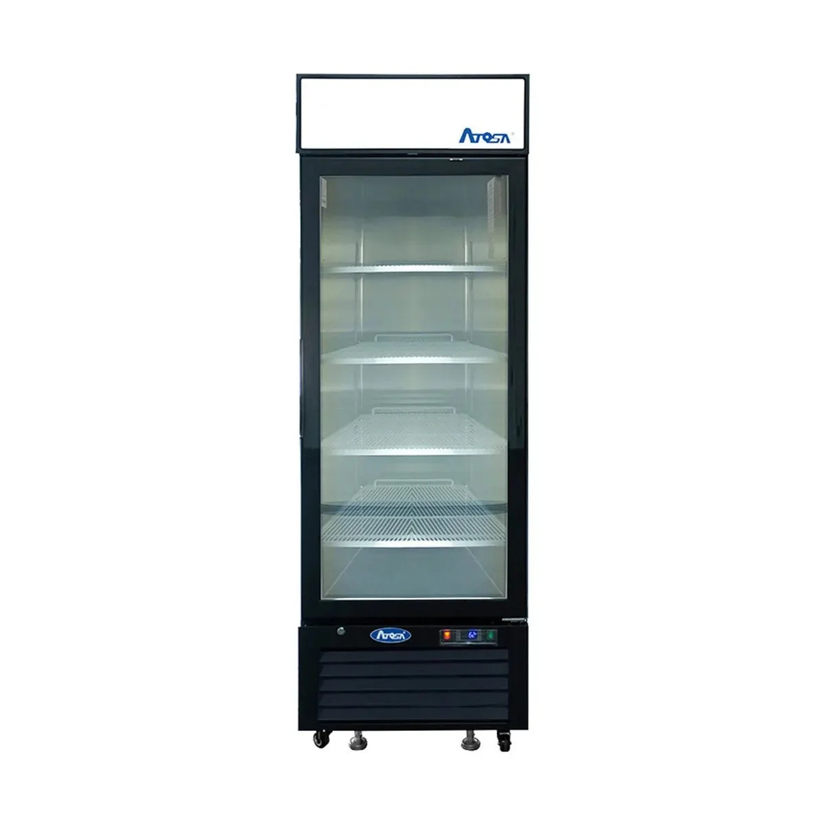 New | in-Stock Atosa New Atosa MCF8725GR Bottom Mount (1) Glass Door Merchandiser Refrigerator 11.1 Cu Ft - Black Display Refrigerators Illinois US | Falcon Restaurant Supply #1375472