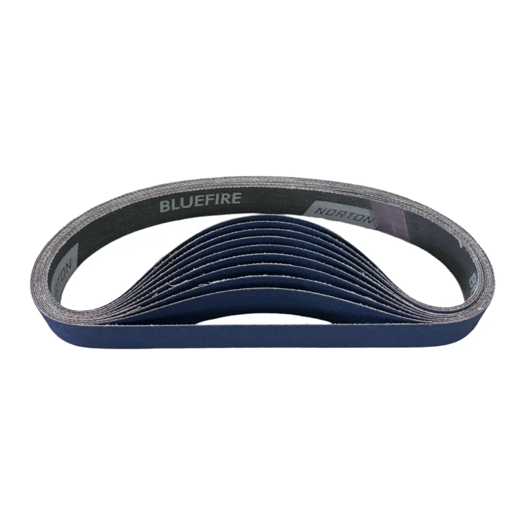 Norton Blue Fire 1" x 24" Abrasive Sanding Belts 80 Grit Zirconia Alumina 10 Pack