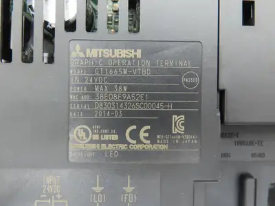 Mitsubishi GT1665M-VTBD 8.4" Color Touch Panel SVGA 800x600p 24VdC Color LCD