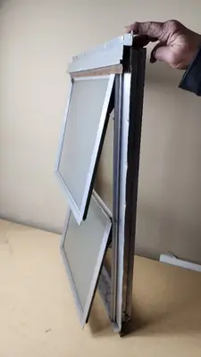 Aluminum Frame Window with Glass Pane - Total Dimensions 17 1/2 x 28 1/2