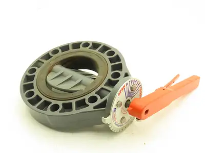 Colonial 411N 6" CPVC Butterfly Valve EPDM PVC Disc 8-Bolt w/Handle