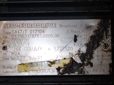 Used SEW EURODRIVE SA47/T DT71D4 Motors (misc) Ohio US | HGR 24 #1048225