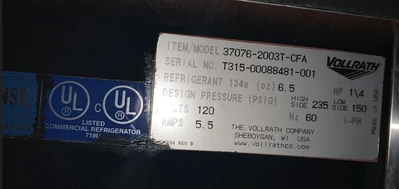 72-0255 Vollrath 37076 74" Self Contained Full Service Cooler Display Case