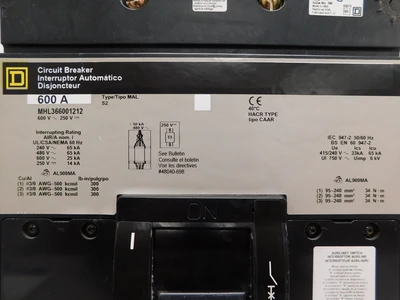 Used Square D MHL366001212 Circuit Breakers Ohio US | Equipment Recovery Corp. #1331112
