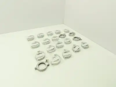 Nor-Cal NW-40-CP Aluminum Wing Nut Clamp for DN 40 ISO-KF Flange Lot of 20
