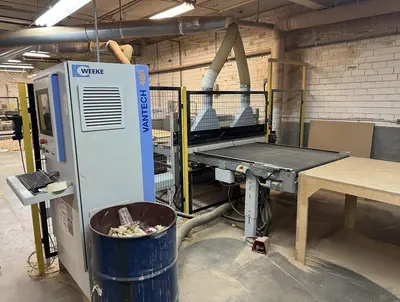 WEEKE VANTECH 480, 4' x 8' CNC ROUTER WITN PANEL MATERIAL HANDLING & INTEGRATED DUST COLLECTION SYSTEM