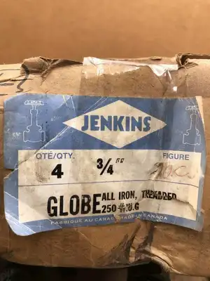 Jenkins 70C 3/4″ Cast Iron Threaded Globe Valve ; Manual -NIB of 4