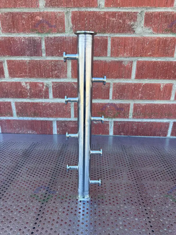 Stainless Steel  Manifold 1.5" Sanitary Fitting w/ 8 Ports 1/2" Sanitary Fitting