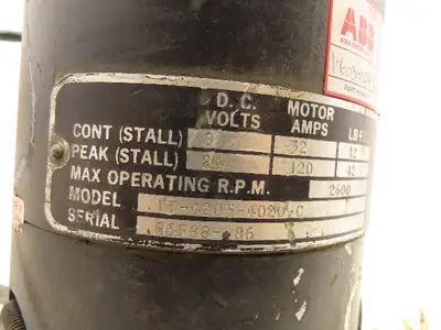 Kollmorgen TT-4205-4020-C DC Servo Motor 2600RPM 24VDC 42FT-LBS Tach 19V