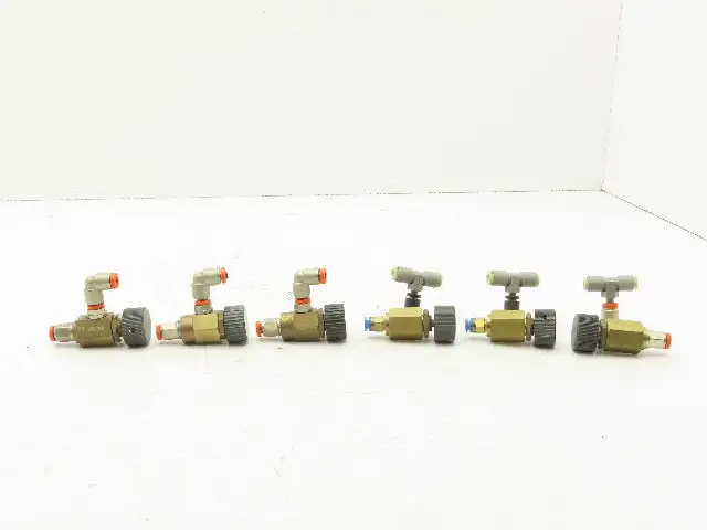 Adjustable Elbow Air Flow Needle Control Valve 1/8" 4-4.5 Turn Lot of 6