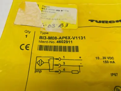 BI3-M08-AP6X-V1131, 4602911 | Turck BI3-M08-AP6X-V1131 Inductive Proximity Sensor 4602911 - New