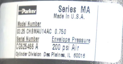 NEW PARKER 03.25 CHBMAU14AC 0.750 PNEUMATIC CYLINDER 03.25CHBMAU14AC0.750