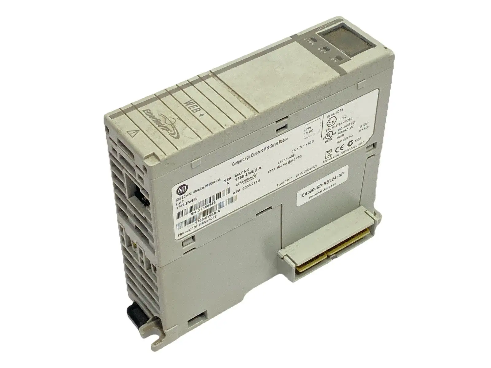 USED ALLEN-BRADLEY ALLEN BRADLEY 1768-EWEB SER A COMPACTLOGIX