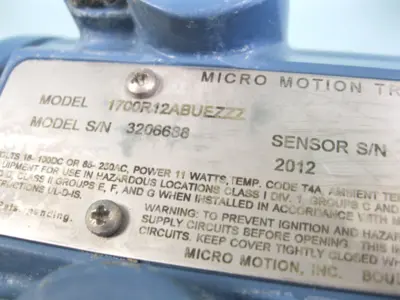 USED Micro Motion 1700 R12 AB UEZZZ