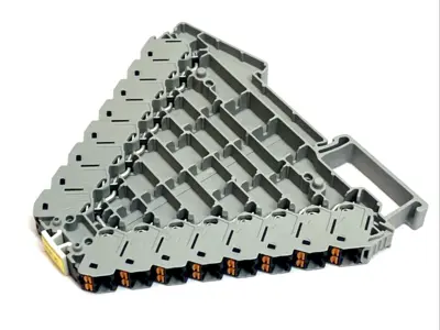 USED PHOENIX CONTACT PTRVB 8-PV/BK TERMINAL BLOCK 250V 17.5A DIN RAIL GRAY
