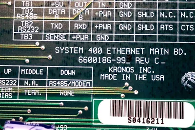 USED KRONOS 6600186-993 PC BOARD REV.C 6600186993