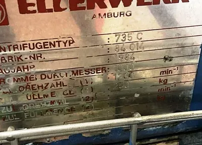 (2) Ellerwerk 735 C perforate basket centrifuges, Hastelloy C-22.