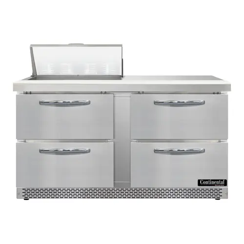 Continental D60N8-FB-D 60" Designer Line Sandwich/salad Prep Table W/ Refrigerated Base, 115v
