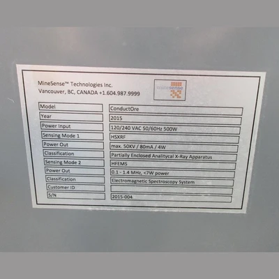USED 2015 MINESENSE TECHNOLOGIES INC. CONDUCTORE MK 2.1