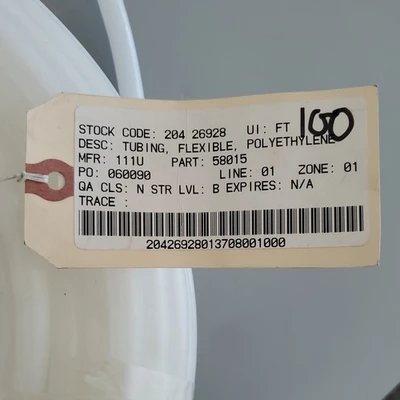 *NEW* 100' Flexible Polyethylene Tubing High Pressure 1/2" OD 3/8" ID + Warranty