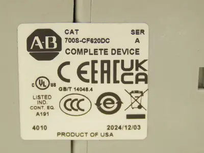 Allen Bradley 700S-CF620DC Safety Control Relay 10A 600V 120VAC Coil Ser A