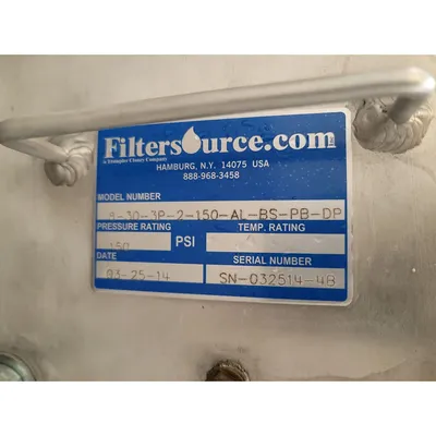 USED FILTERSOURCE INC. 8-30-3P-2-150-AL-BS-PB-DP