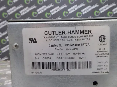 Cutler Hammer CPSMX480YSRTCA Clipper Series IV Surge Protection Device Used