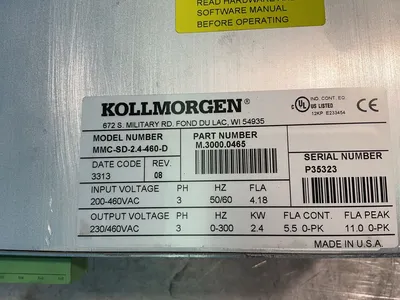 Used KOLLMORGEN MMCSD2.4460D Servo Drives Ohio US | HGR 24 #1330314