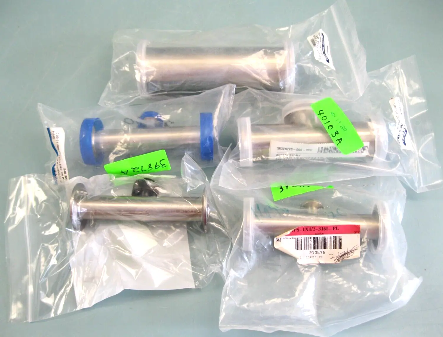 NEW Mixed Lot (5) Tri-Clamp Stainless Sanitary Reducing Tees G9