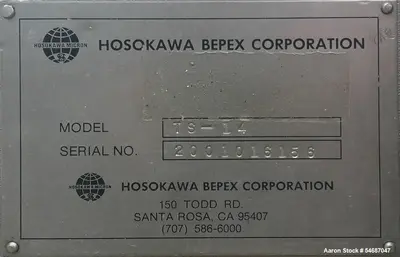 Used HOSOKAWA TS-14 Continuous Mixers Illinois US | Aaron Equipment #1515723