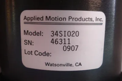 NEW APPLIED MOTION 34SI020 MOTOR GEARHEAD