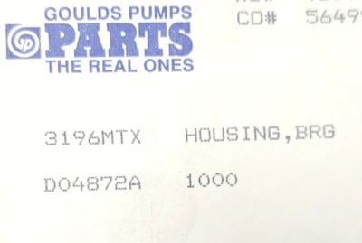NEW ITT Goulds Pumps 3196MTX
