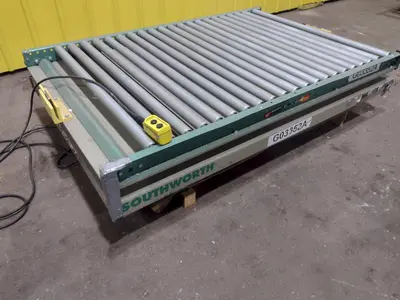 3000 LB X 72" X 48" SOUTHWORTH MODEL #LS4-36 HYDRAULIC SCISSOR LIFT TABLE WITH ROTATING,110V SINGLE PHASE: STOCK #20938