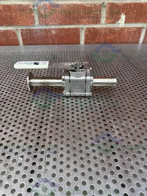 USED SVF -F. C. I. SB76666ATETO BALL VALVE 1500 PSI W/ 1" SANITARY FITTING TO PIPE