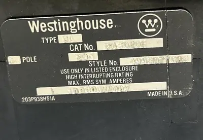 USED WESTINGHOUSE BA3020H