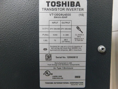 Used Toshiba VT13G9U4500 Variable Speed Drives Ohio US | Equipment Recovery Corp. #1329779