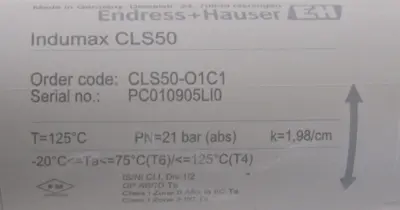 NEW ENDRESS HAUSER CLS50-O1C1 CONDUCTIVITY SENSOR INDUMAX CLS50 CLS50O1C1