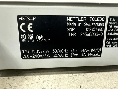 Mettler Toledo HG53-P Moisture Analyzers | Fram Fram LLC (17)