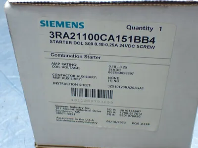 NEW SIEMENS 3RA21100CA151BB4